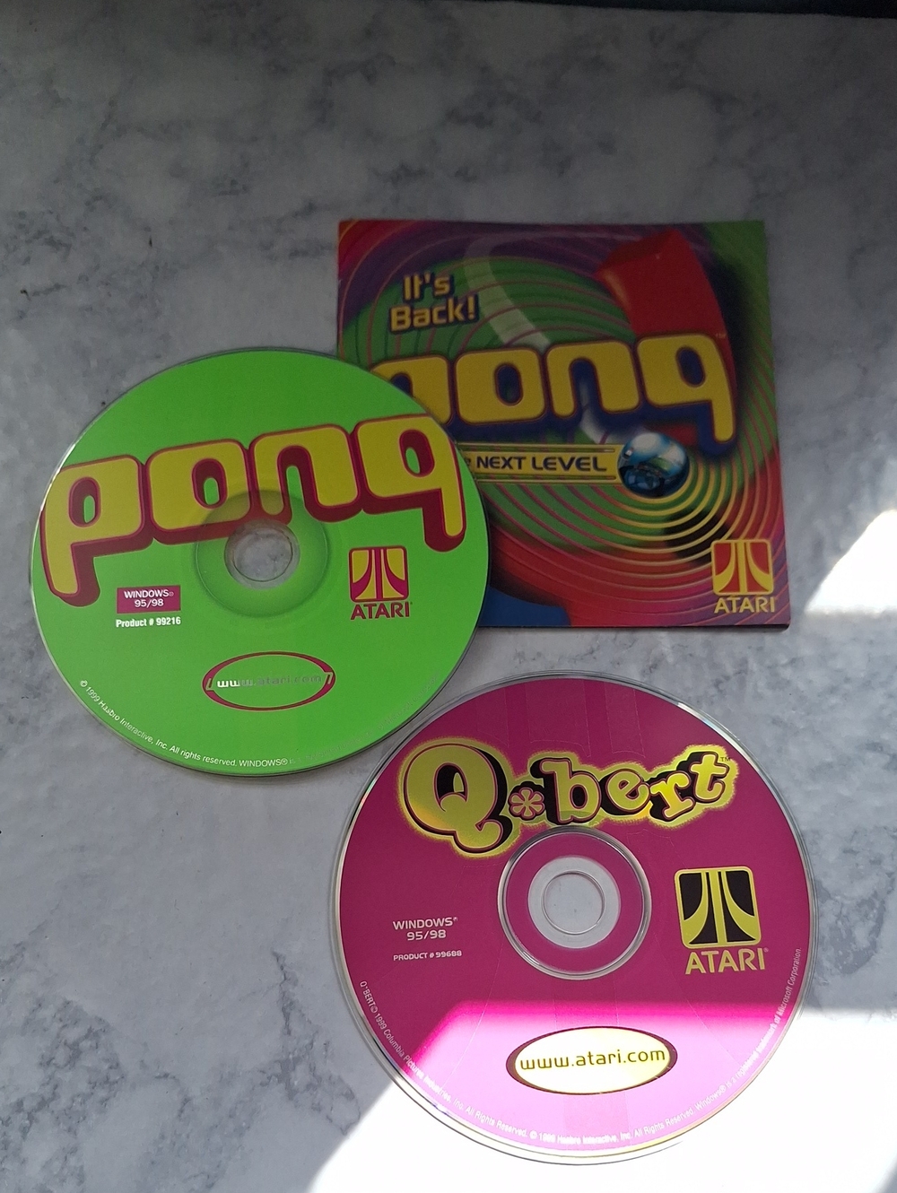 Atari Pong & Q*bert PC Game CDs For The PC, Windows/95